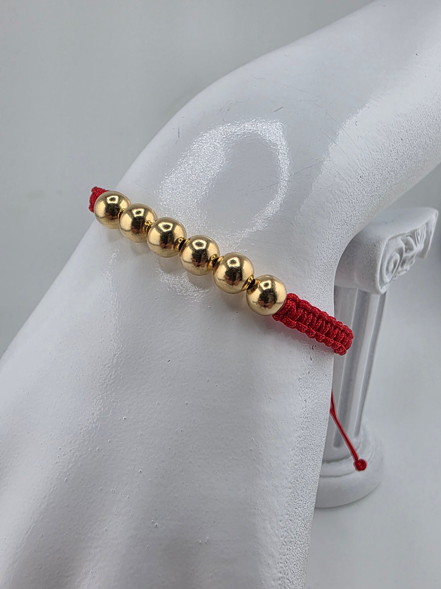 Red Bracelet with smooth spheres