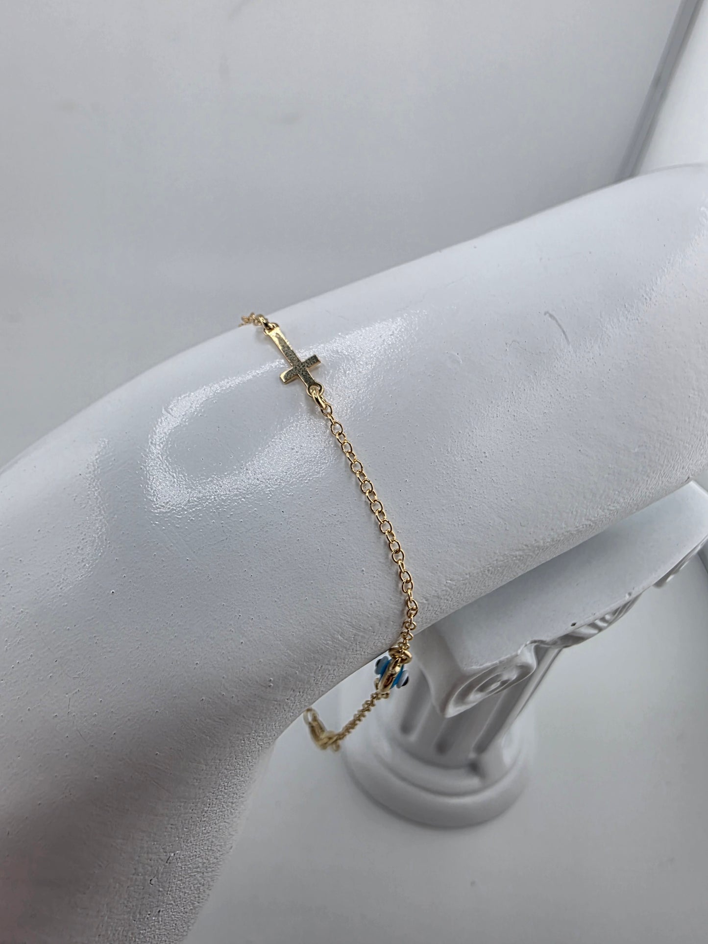 Bracelet with Turkish evil eye and cross