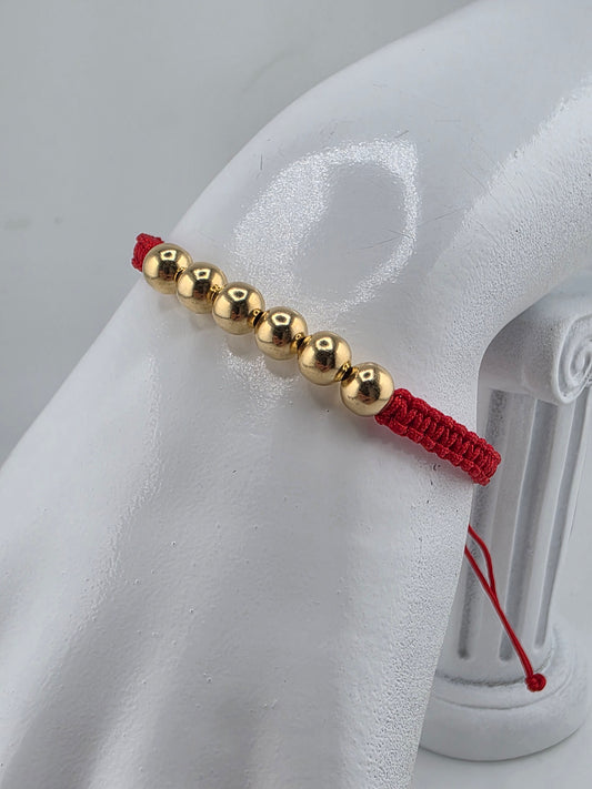 Red Bracelet with smooth spheres