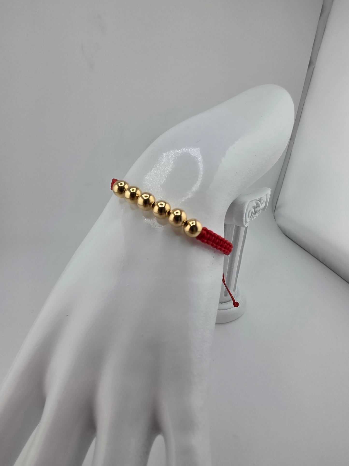Red Bracelet with smooth spheres