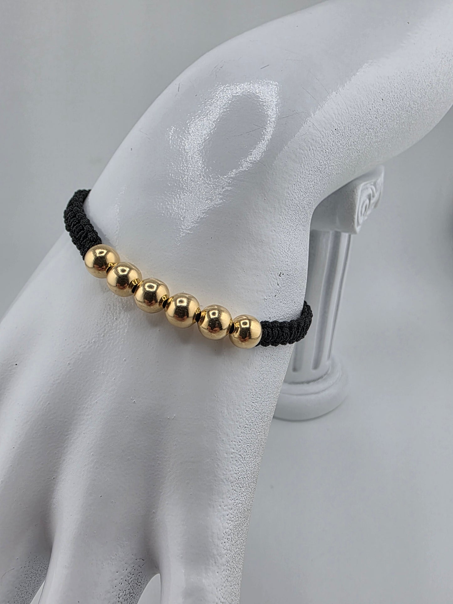 Black Bracelet with smooth spheres
