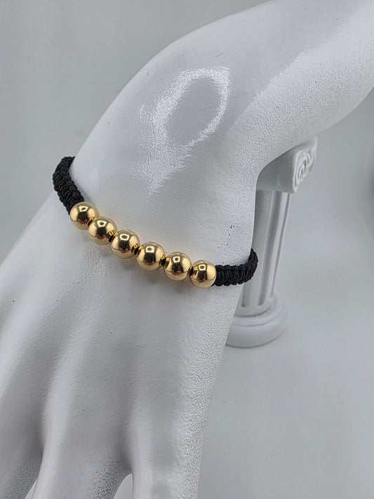 Black Bracelet with smooth spheres