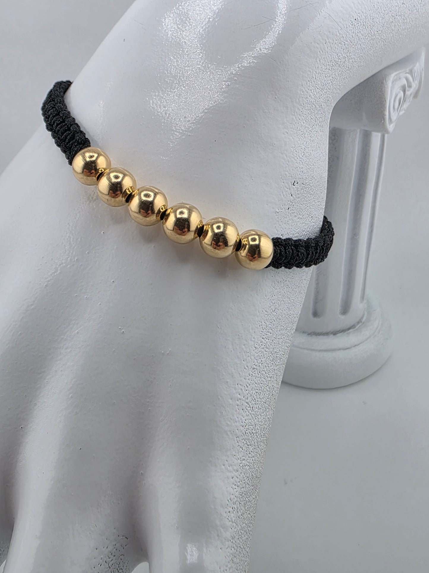 Black Bracelet with smooth spheres