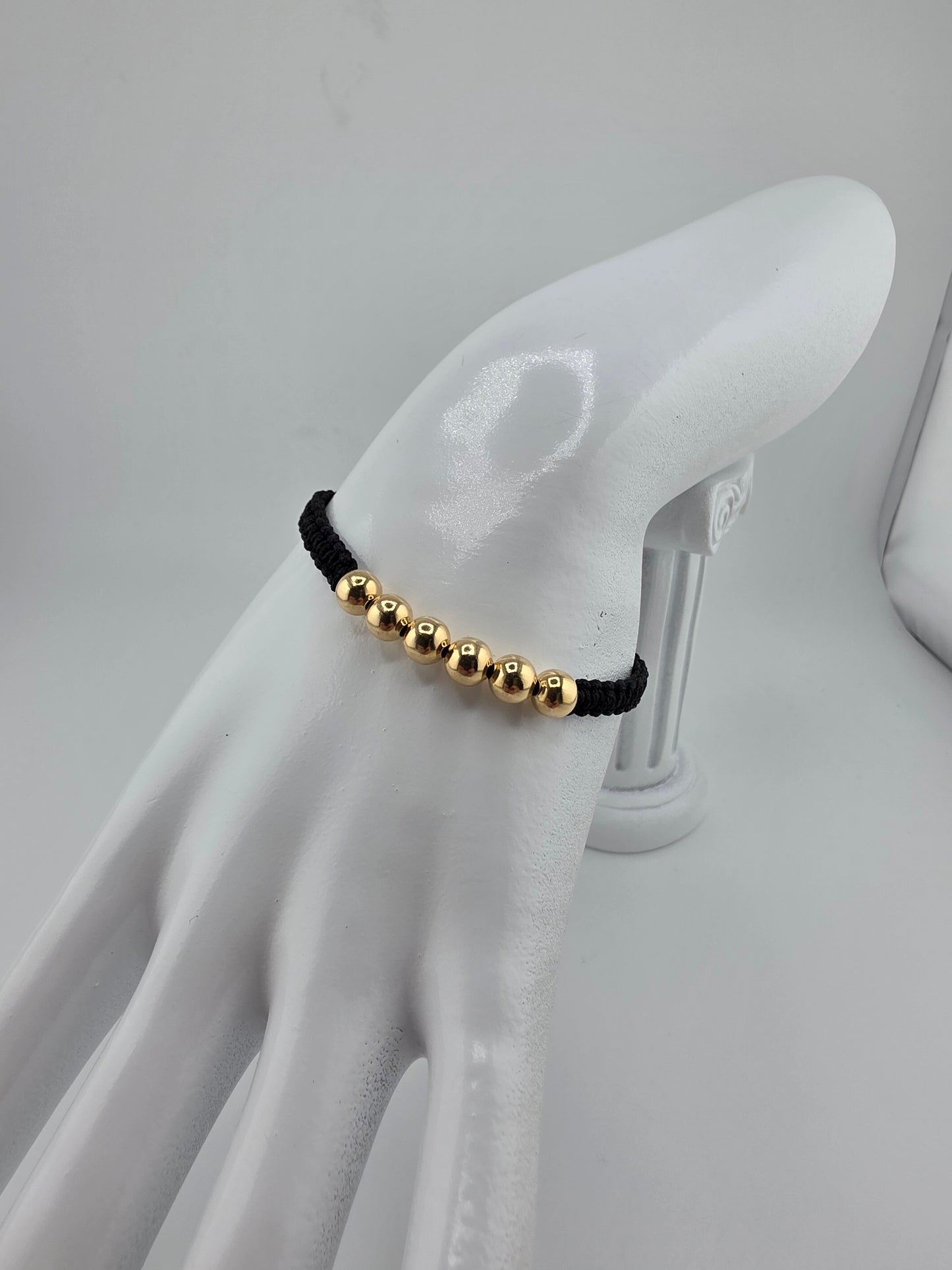 Black Bracelet with smooth spheres