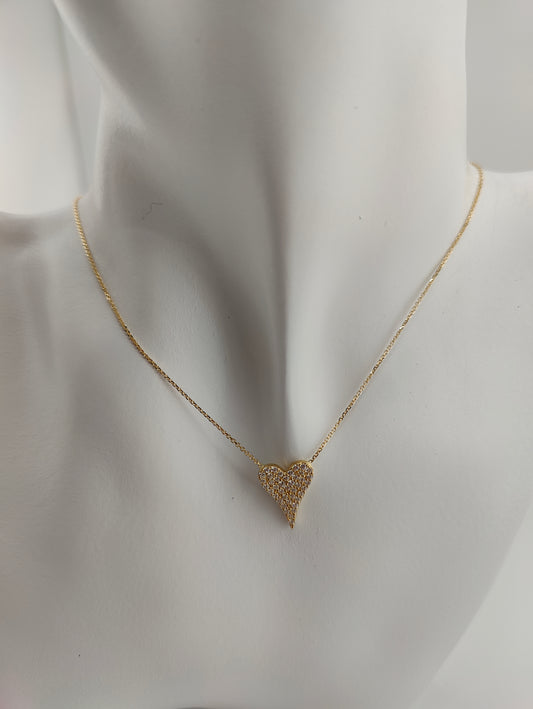 Zircon Heart Pendant Chain