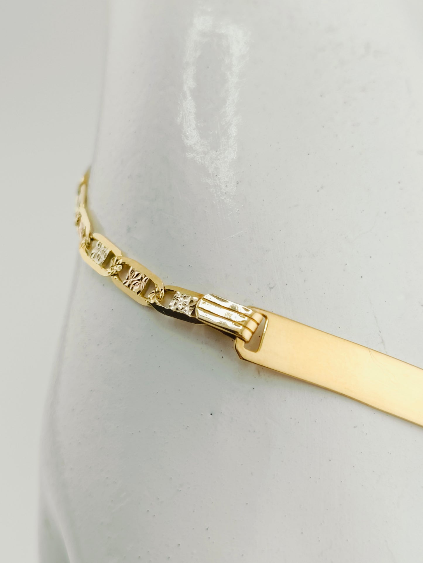 Ladder bracelet with plate 5.60g 2mm 21cm 3 gold