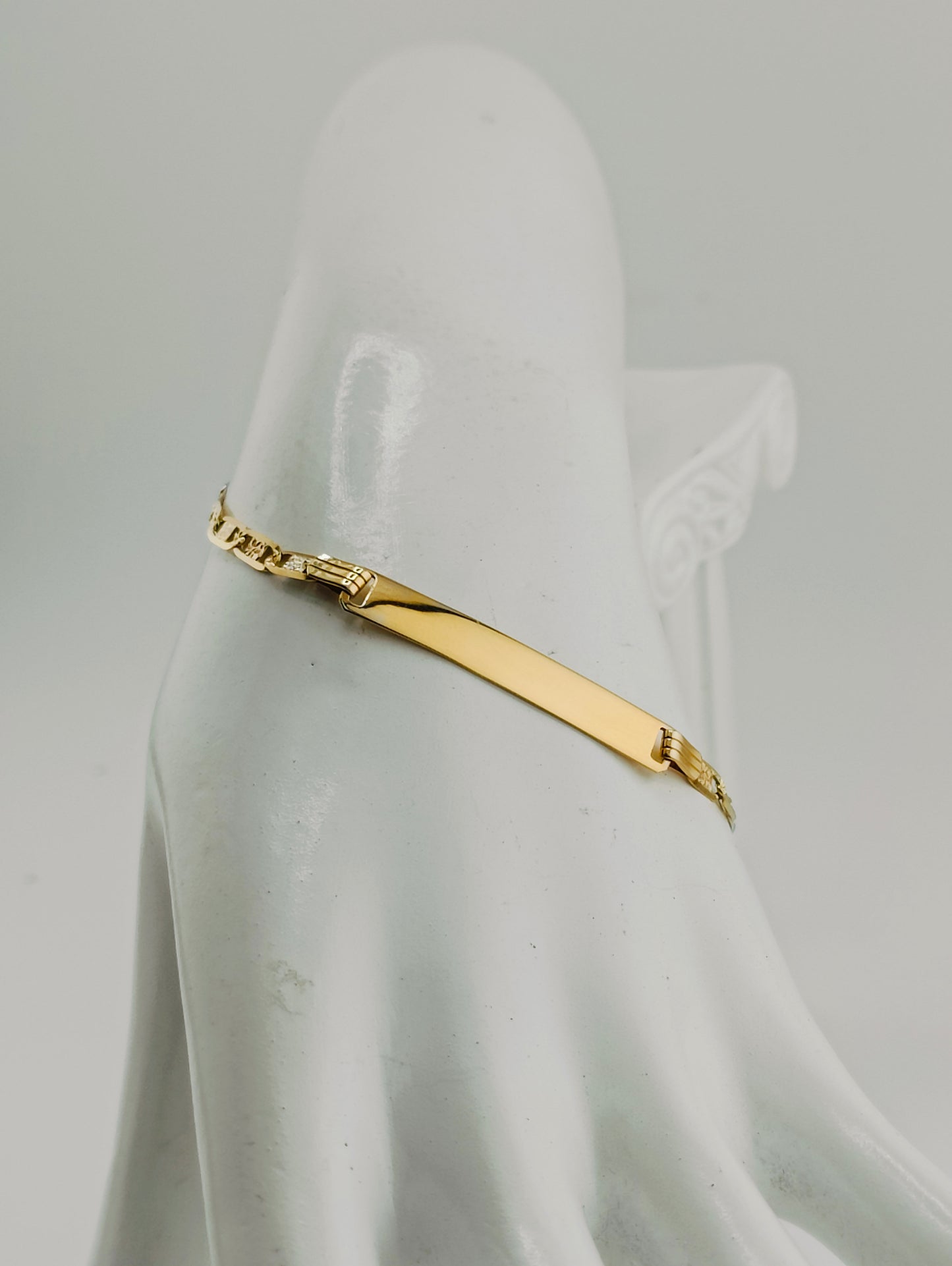 Ladder bracelet with plate 5.60g 2mm 21cm 3 gold