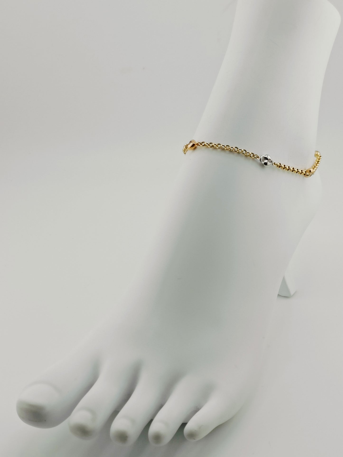 Hearts and Star Anklet 3 colors and Rolo chain 3.94g 25mm