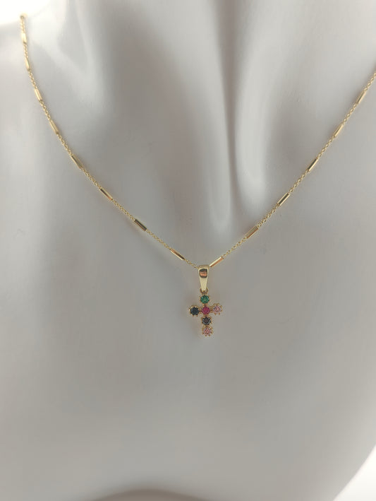Heart pendant with colored stones
