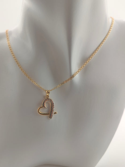 Golden hollow heart pendant