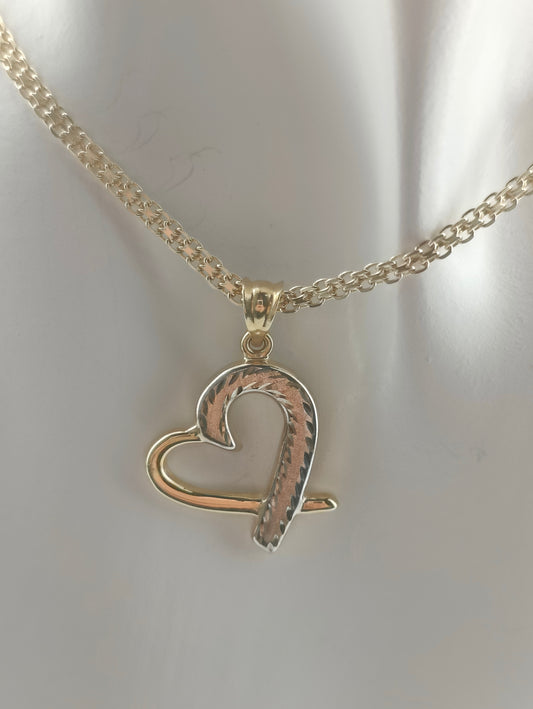 Golden hollow heart pendant