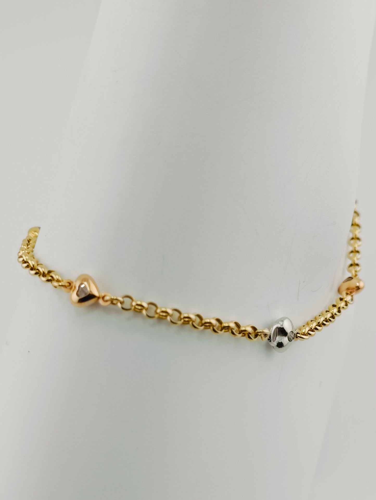 Hearts and Star Anklet 3 colors and Rolo chain 3.94g 25mm